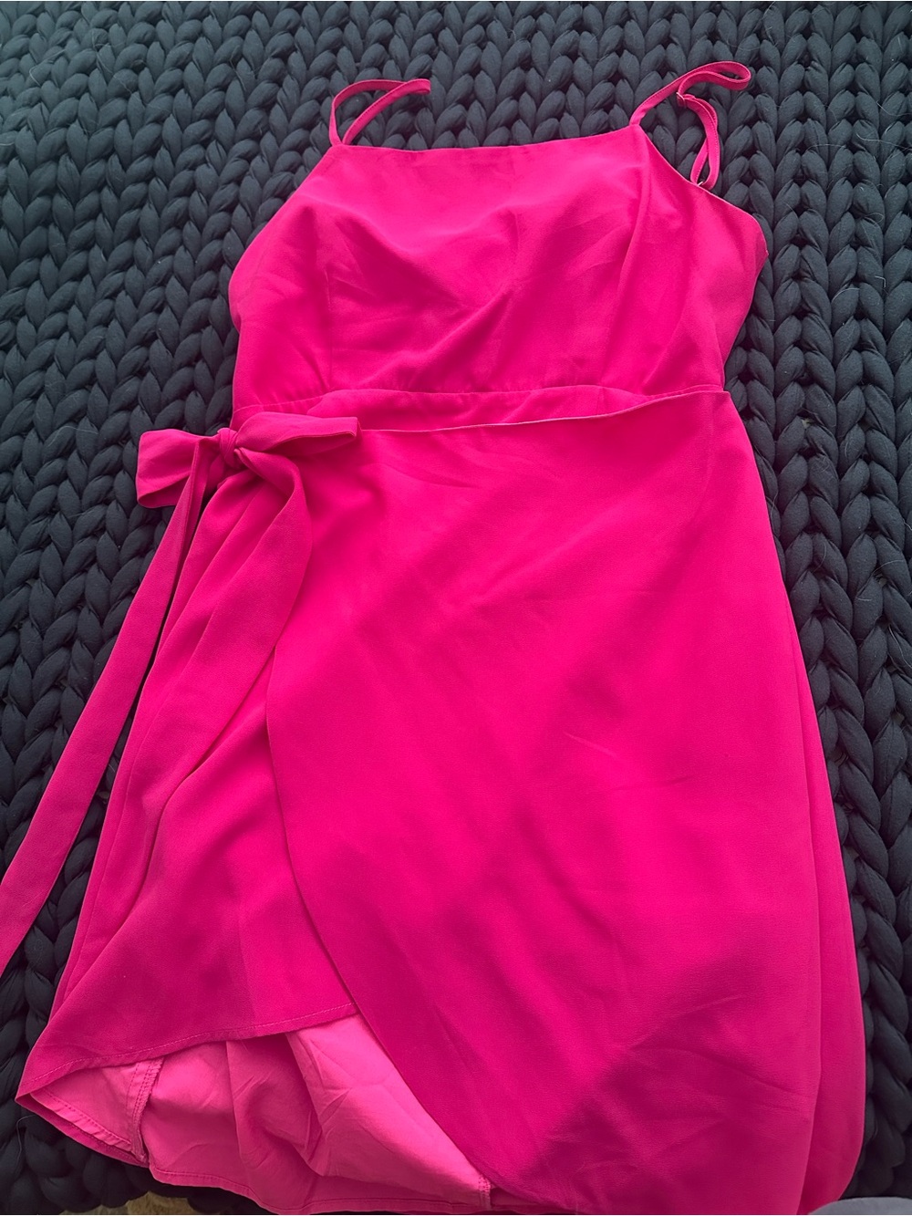 REVOLVE Hot Pink Spaghetti-Strap Wrap Mini Dress